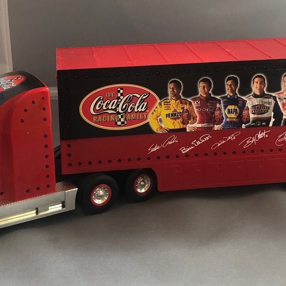 Coco Cola/NASCAR Toy Semi Truck lights up w/ Car - Picture 3 of 11